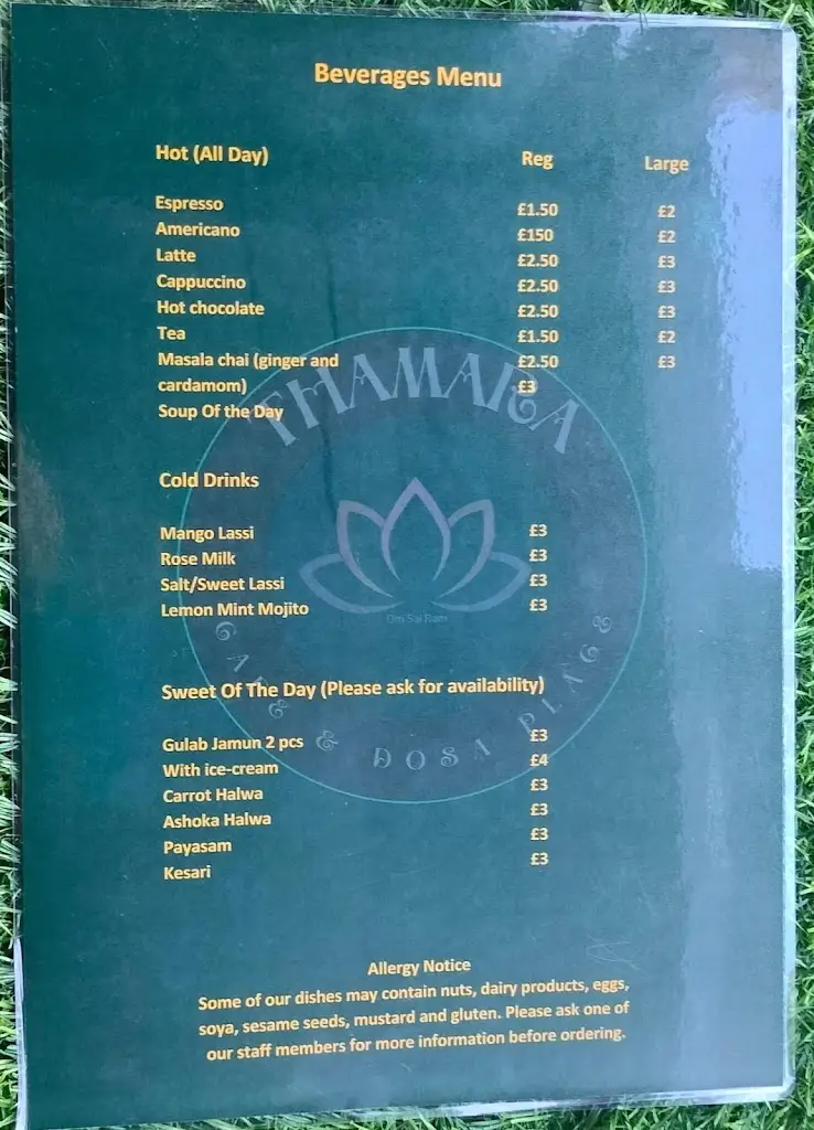 Menu_Thamara Cafe & Dosa Place_South Benfleet_immagine_3