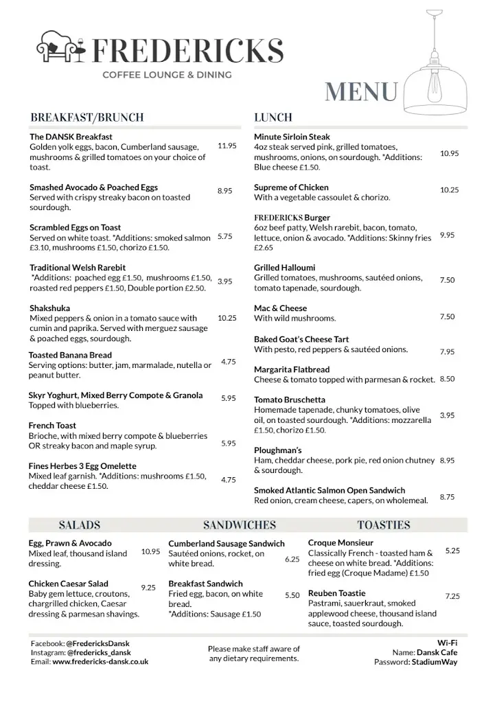 Menu_Fredericks_South Benfleet_image_1
