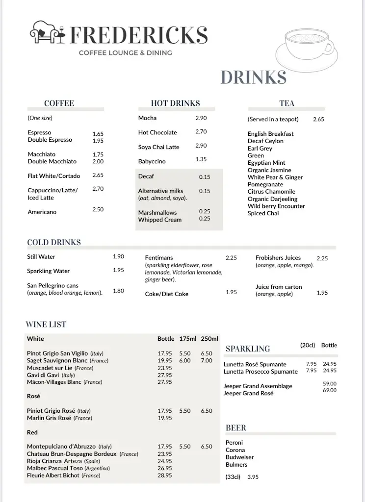 Menu_Fredericks_South Benfleet_image_2