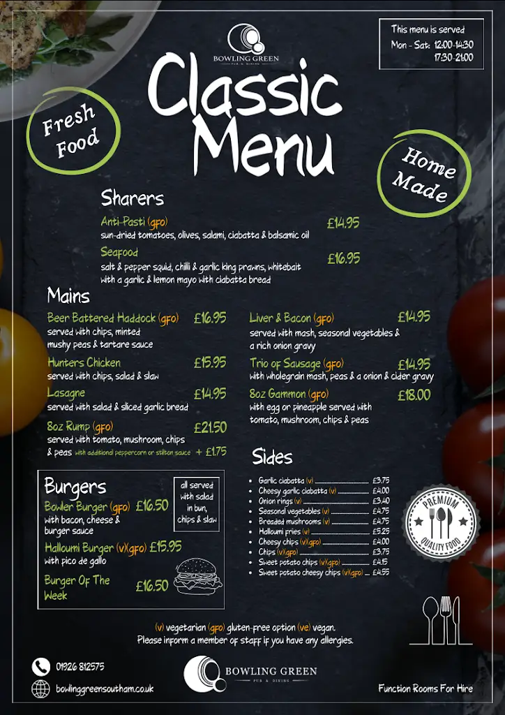 Menu_The Bowling Green_Southam_image_3