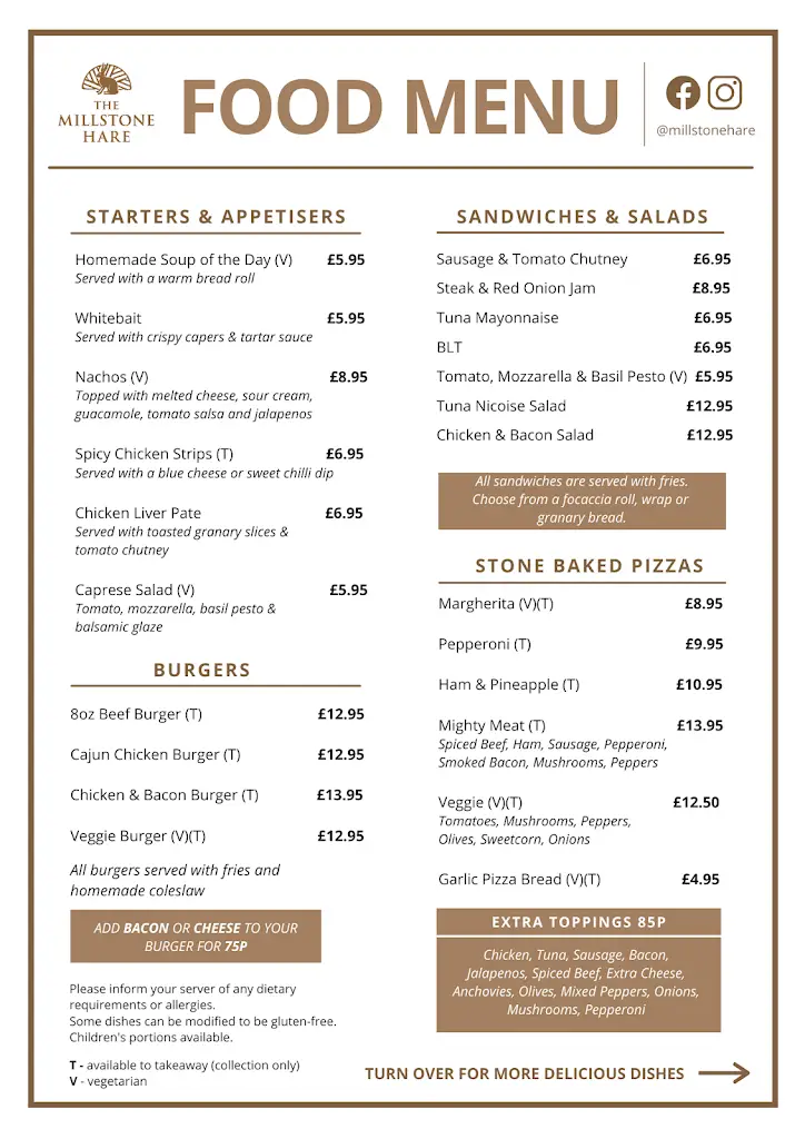 Menu_The Millstone Hare_Southam_image_1