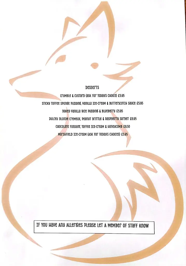 Menu_The Fox & Hen_Southam_image_2