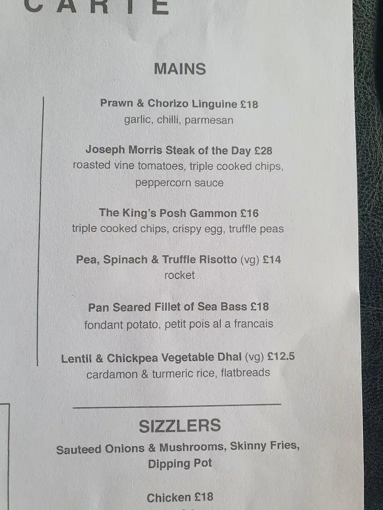 Menu_The Kings Head_Southam_image_3