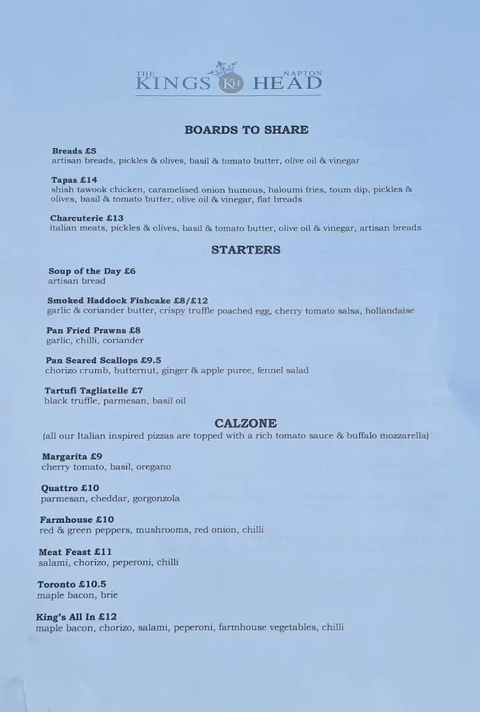 Menu_The Kings Head_Southam_image_4