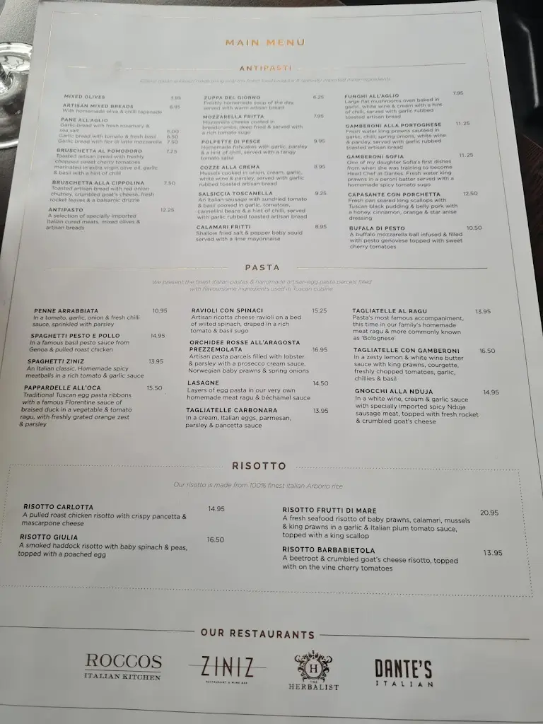 Menü_Ziniz Restaurant & Wine Bar_Bawtry_Bild_1