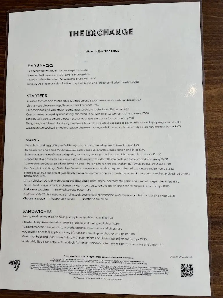 Menu_The Exchange Bar & Kitchen_Southchurch Village_image_2