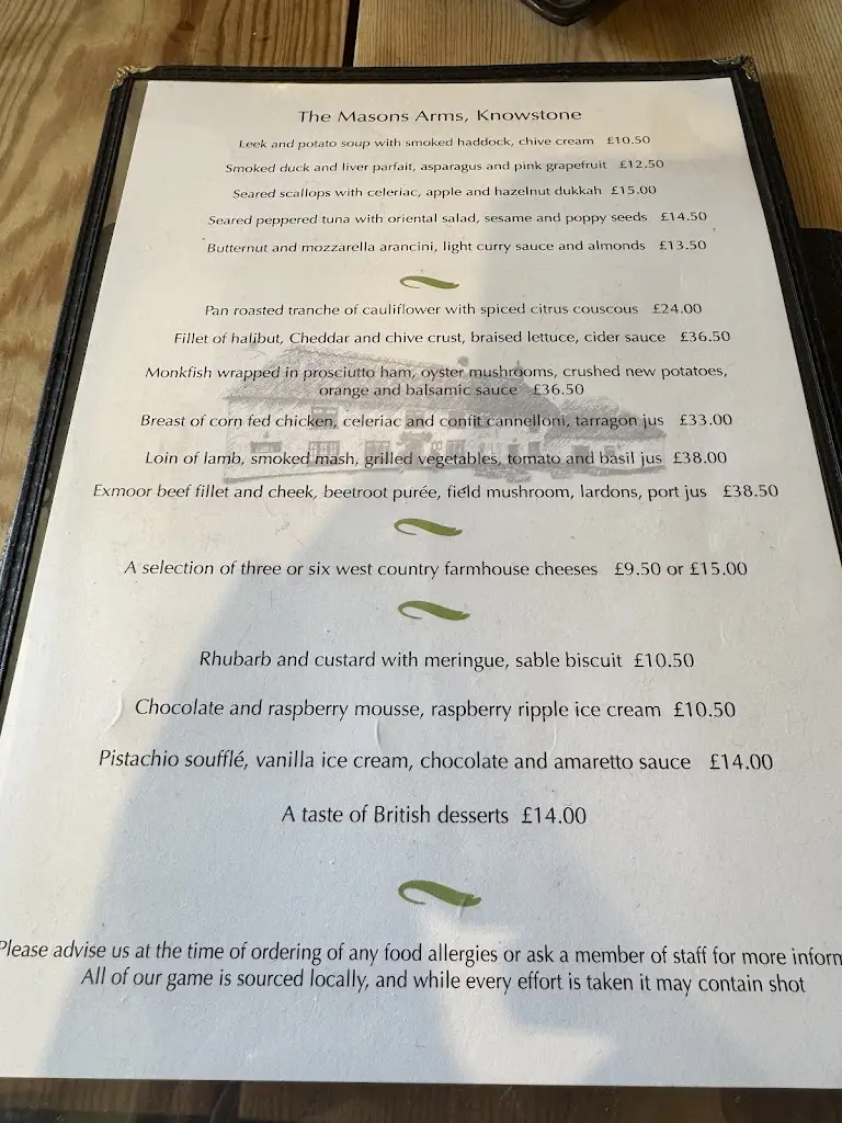 Menu_The Masons Arms, Knowstone_South Molton_image_2