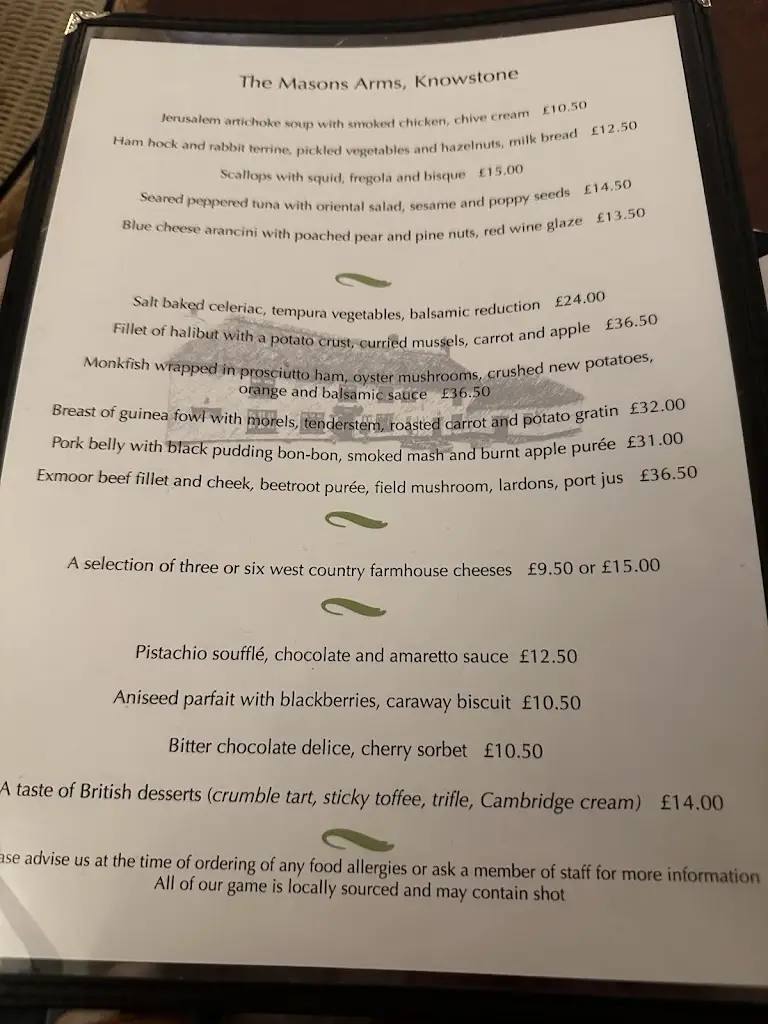 Menu_The Masons Arms, Knowstone_South Molton_image_3
