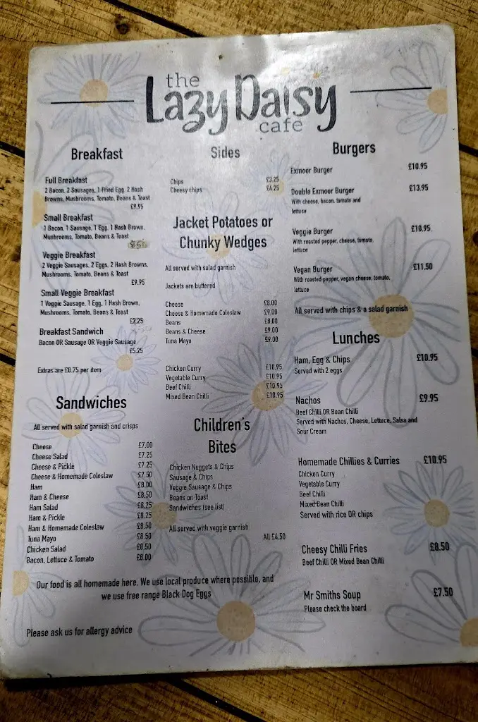 Menu_The Lazy Daisy Cafe_South Molton_immagine_1