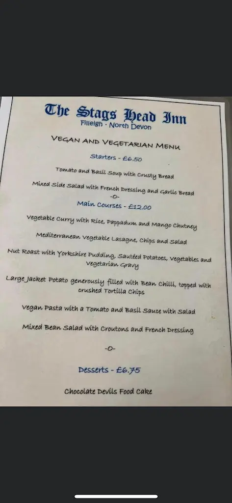 Menu_Stags Head Inn_South Molton_image_2