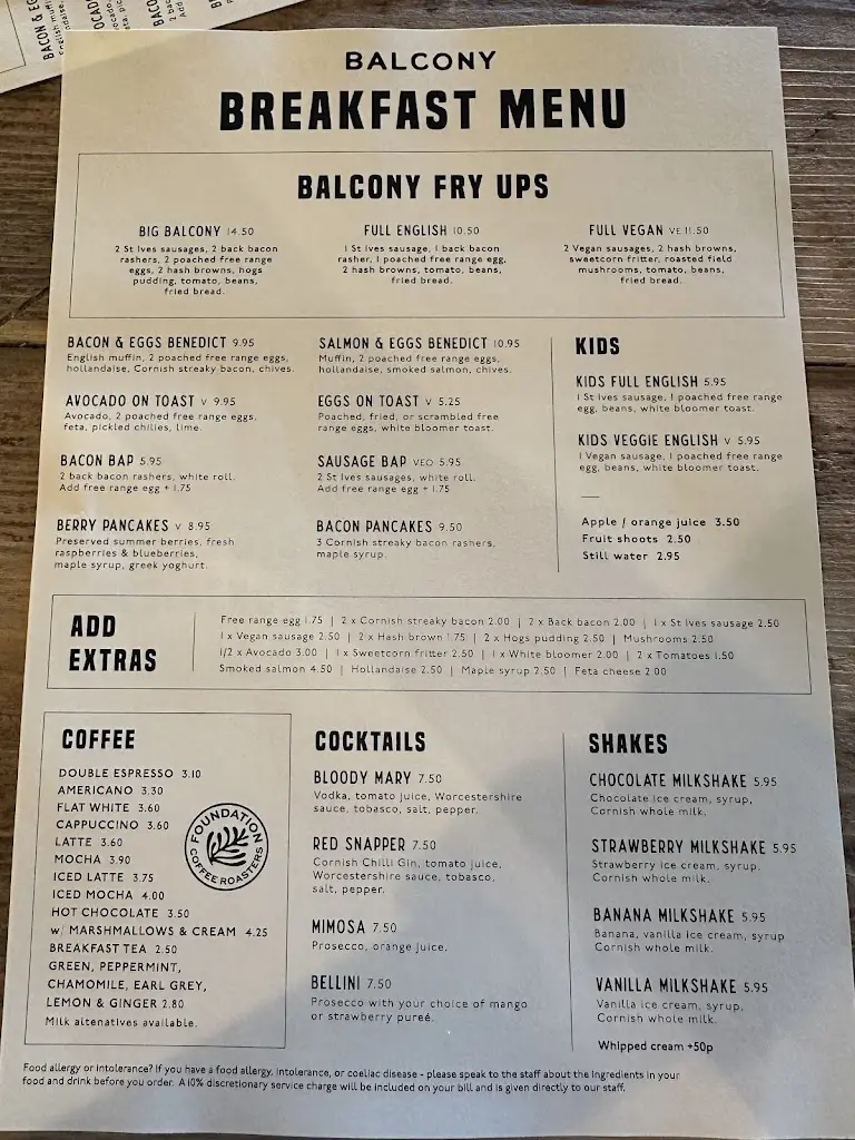 Menu_The Balcony Bar & Kitchen_St Ives_immagine_1