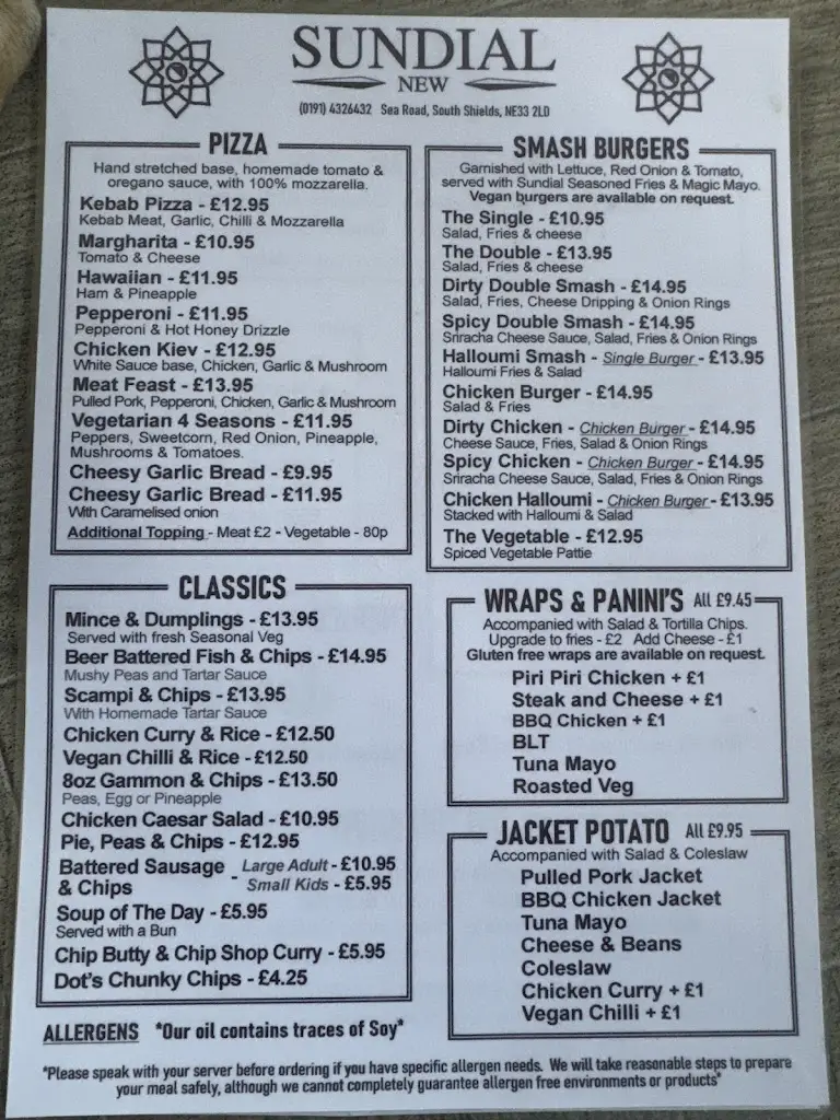 Menu_The New Sundial_South Tyneside_immagine_1