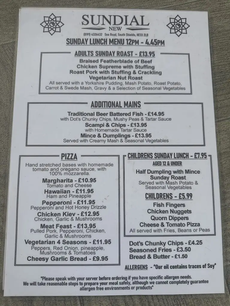 Menu_The New Sundial_South Tyneside_immagine_2