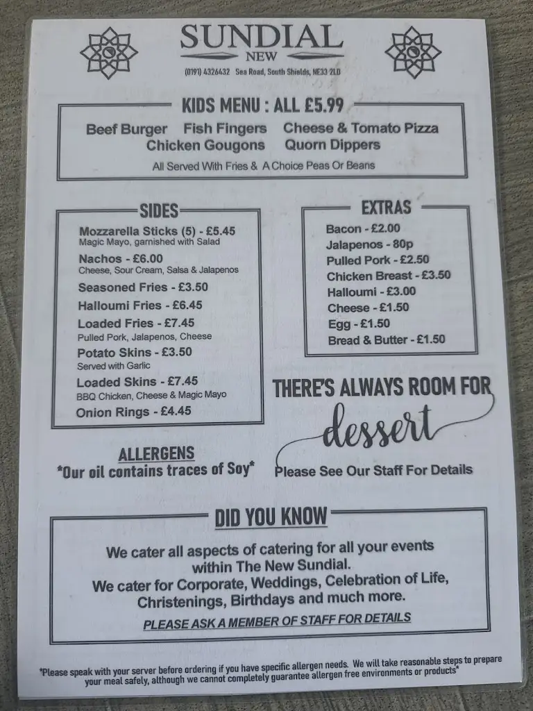 Menu_The New Sundial_South Tyneside_immagine_3