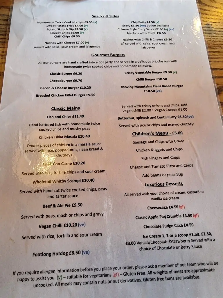 Menu_The Rattler_South Tyneside_image_2
