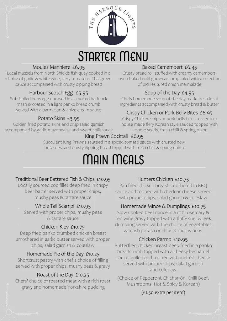 Menu_Harbour Lights Inn_South Tyneside_image_2