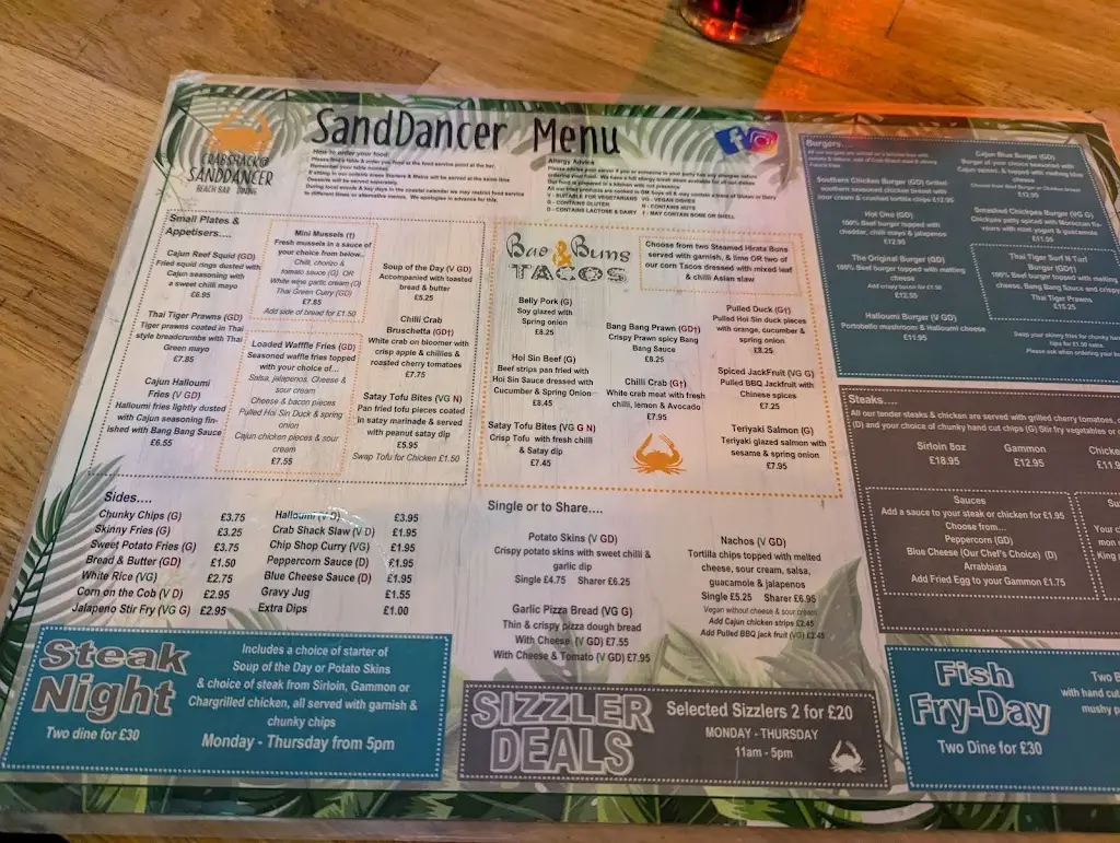 Menu_Sand Dancer_South Tyneside_immagine_4