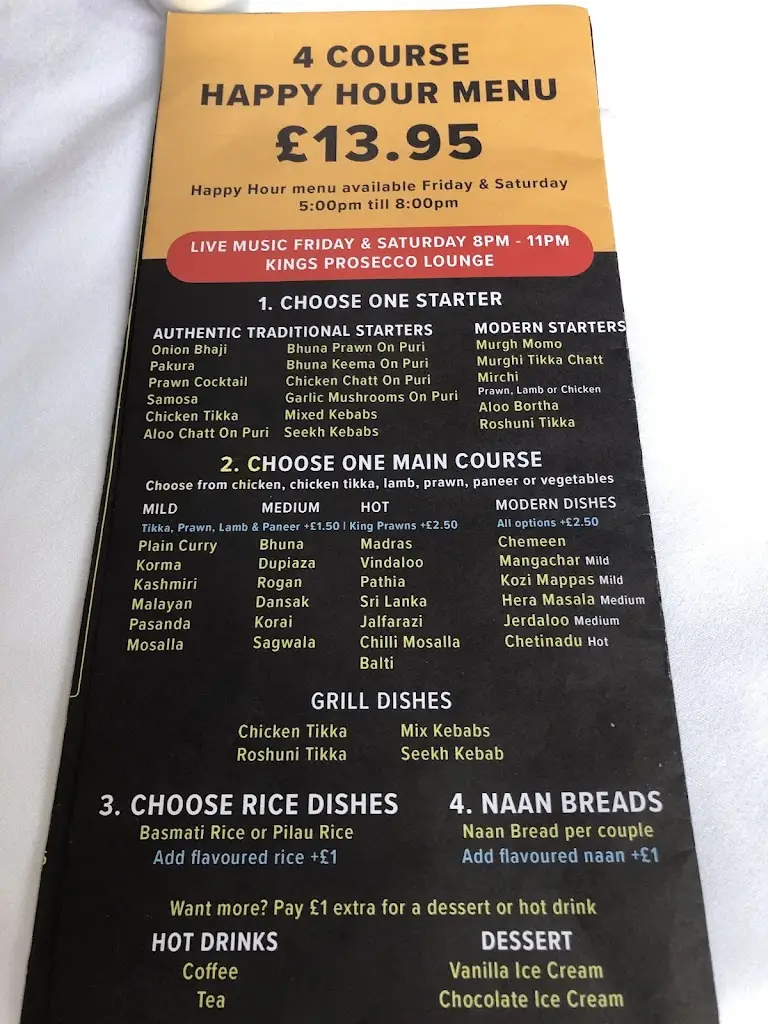 Menu_Namaste Indian Restaurant & Kings Prosecco Lounge_South Tyneside_image_2