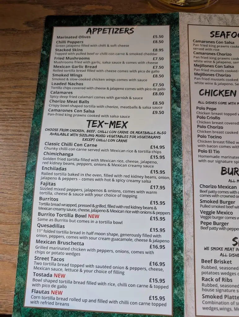 Menu_El Tio Latin Restaurant_South Tyneside_image_1