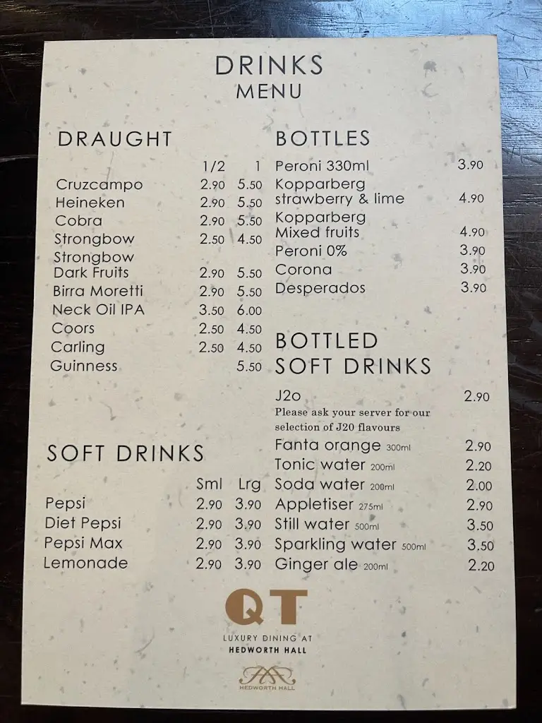 Menu_Hedworth Hall _South Tyneside_image_4