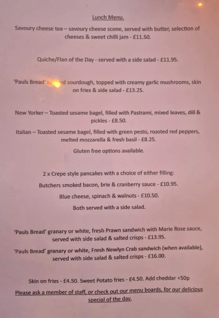 Menu_The Copper Kettle_St Just_image_1