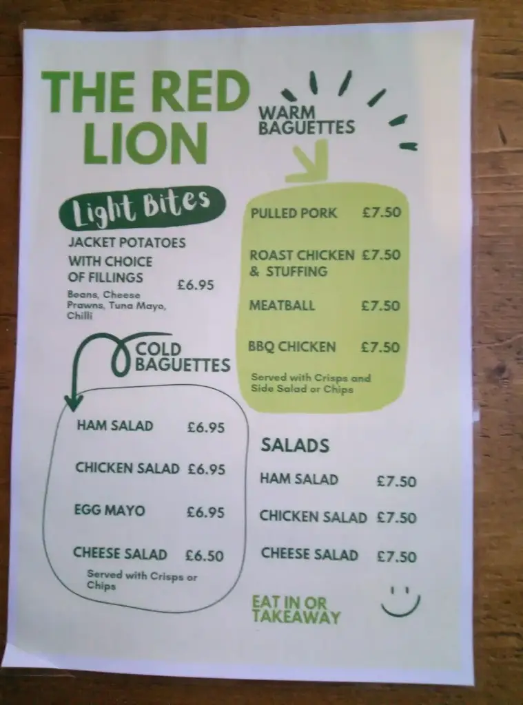 Menu_The Red Lion_Spilsby_image_2
