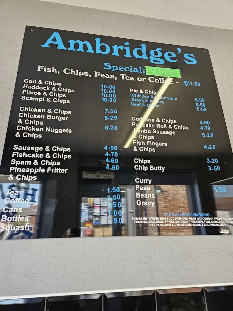 Menu_Ambridge's Fish & Chips_Spilsby_image_1