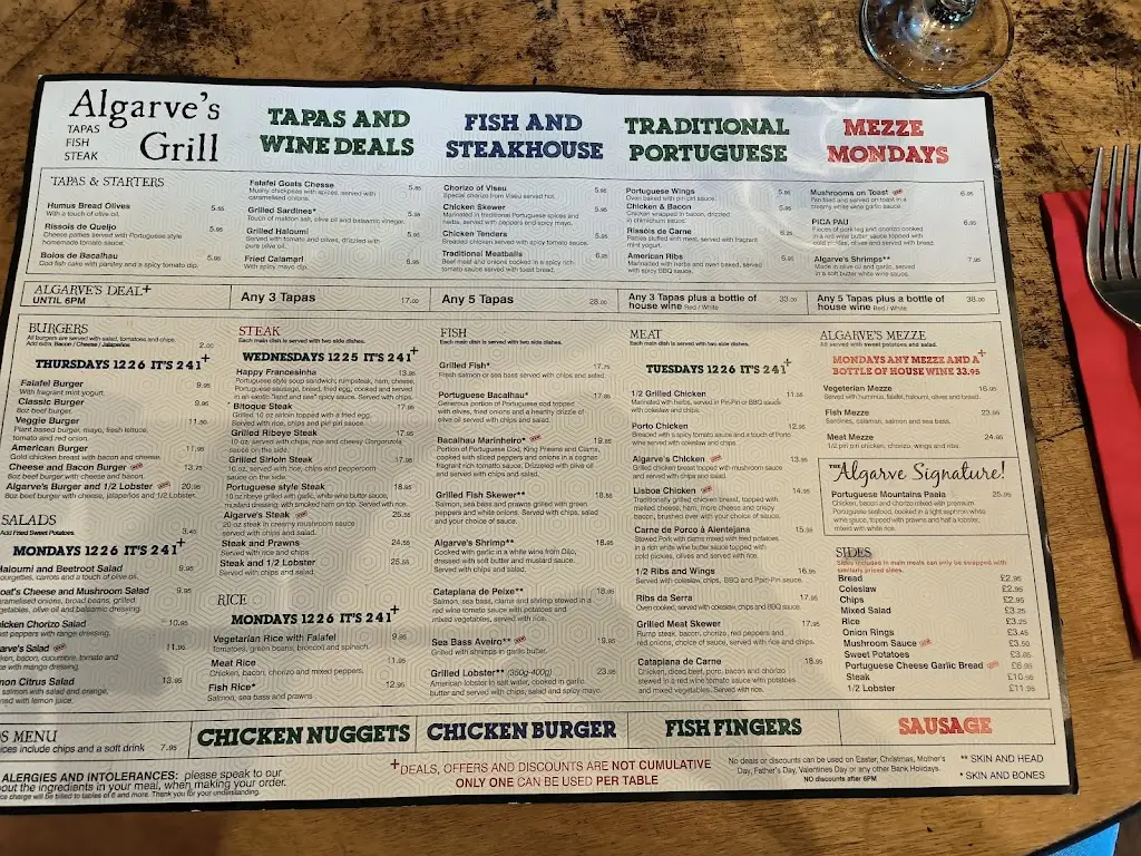 Menu_Algarve's Grill_Southsea_image_4