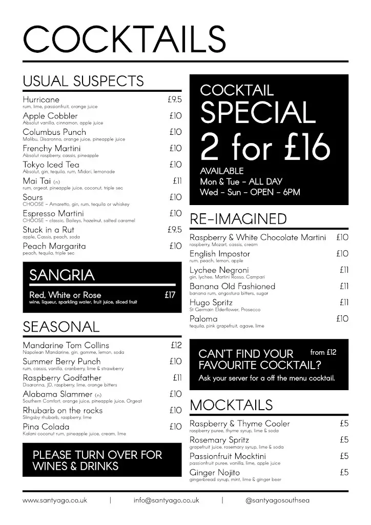 Menu_Sant Yago_Southsea_image_3
