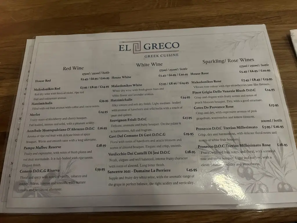 Menu_El Greco_Southsea_image_3