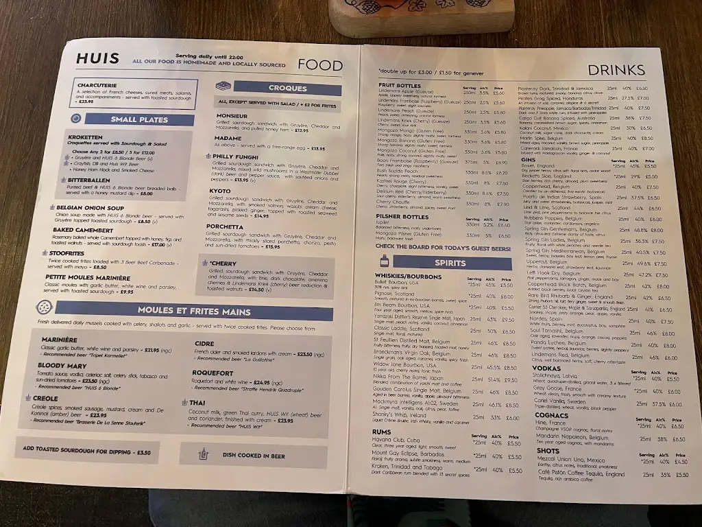 Menu_Huis Belgian Bar & Kitchen_Southsea_image_1