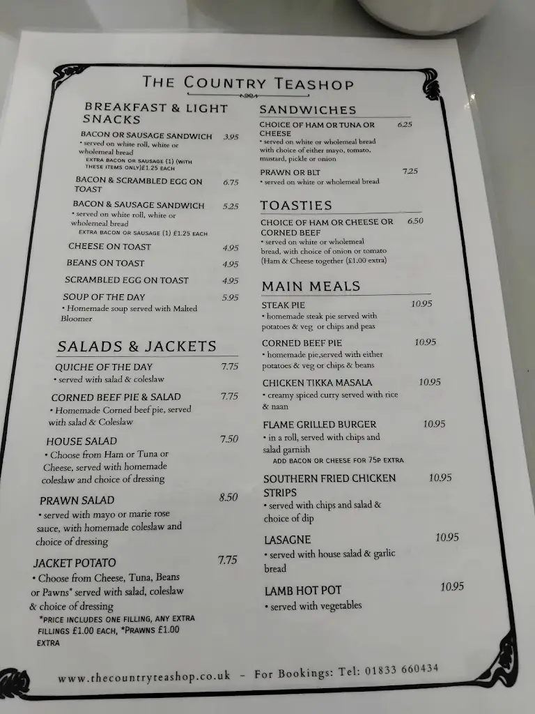 Menu_The Country Tea Shop & Restaurant_Staindrop_image_1