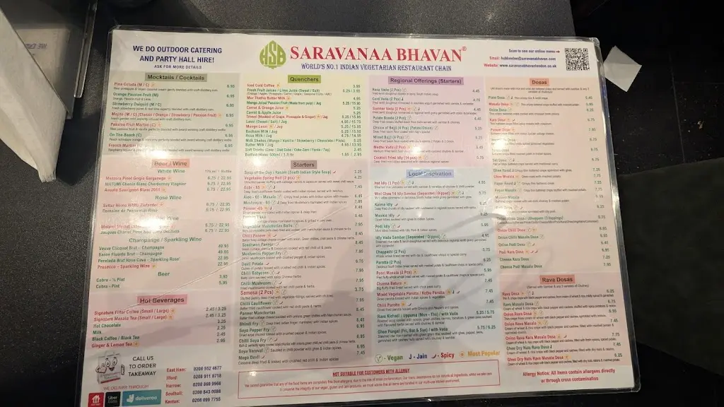 Menu_Saravanaa Bhavan Southall_Southall_image_1