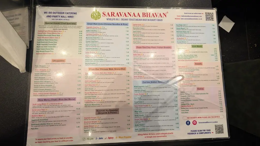 Menu_Saravanaa Bhavan Southall_Southall_image_4