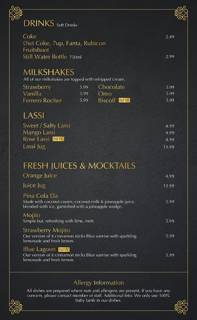 Menu_Haweli Restaurant ® Southall_Southall_image_2