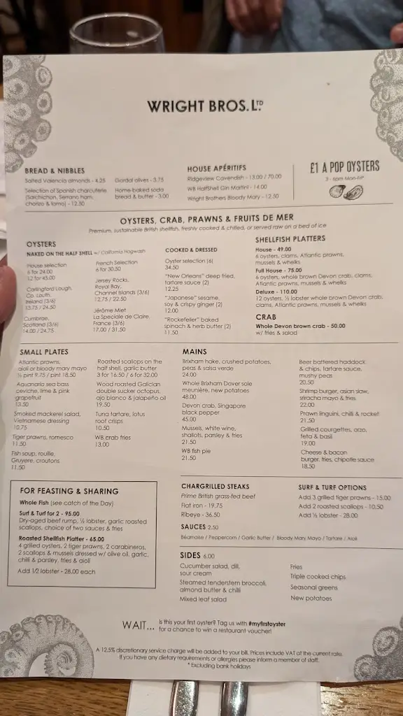 Menu_Wright Brothers Battersea Power Station_Battersea_immagine_1