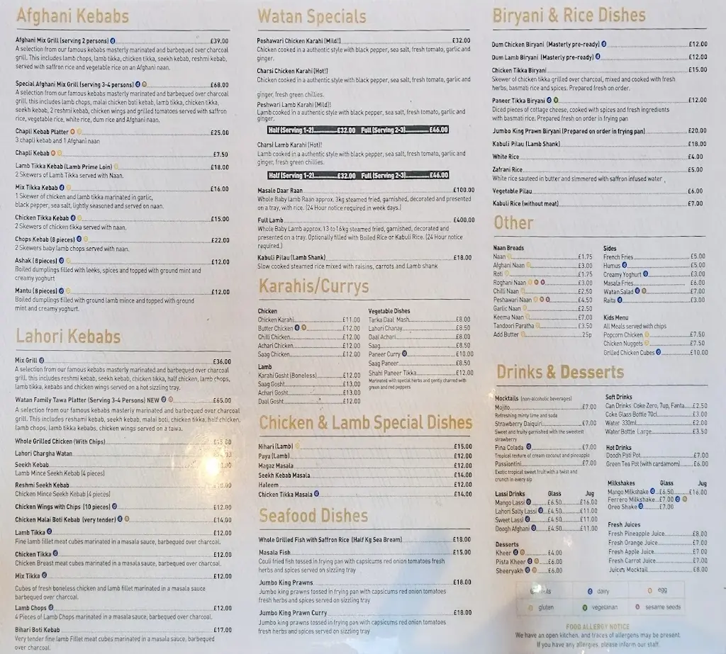Menu_Watan - Afghan Restaurant Southall_Southall_image_1