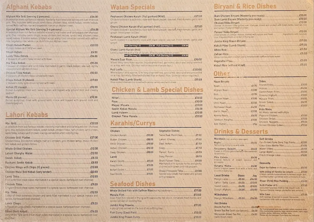 Menu_Watan - Afghan Restaurant Southall_Southall_image_3