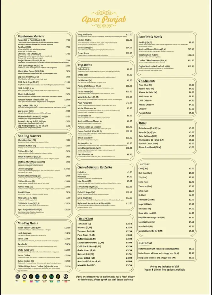 Menu_Apna Punjab_Southall_image_1