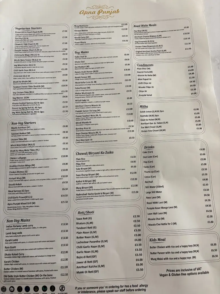 Menu_Apna Punjab_Southall_image_3