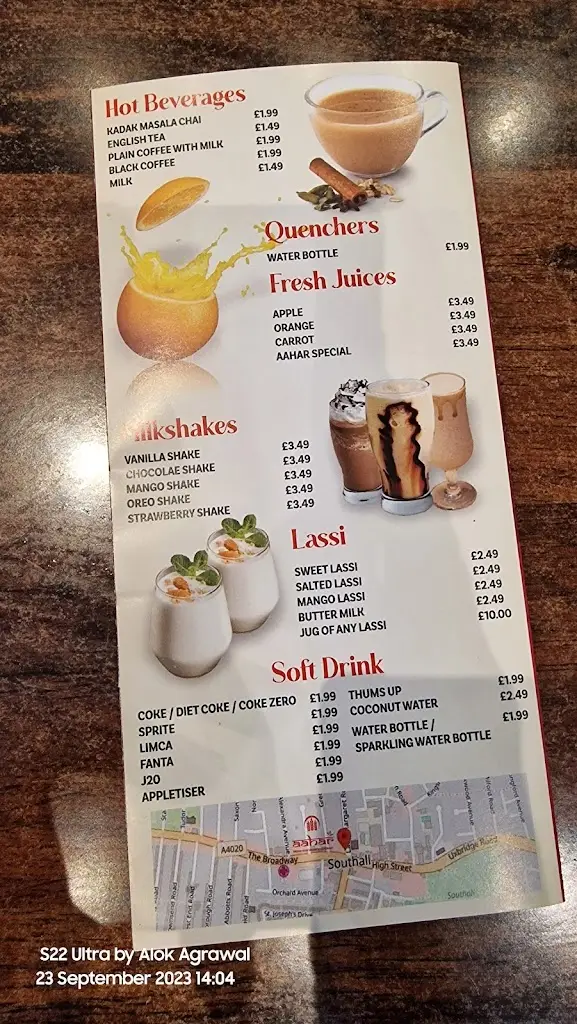 Menu_Aahar Indian Vegetarian Restaurant_Southall_image_1
