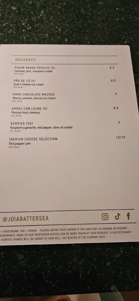 Menu_JOIA Restaurant, Bar & Rooftop_Battersea_image_4
