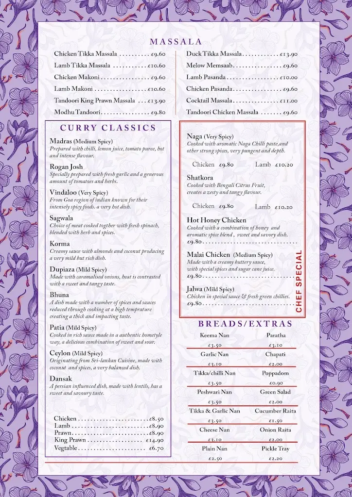 Menu_Saffron Stalbridge_Stalbridge_image_1