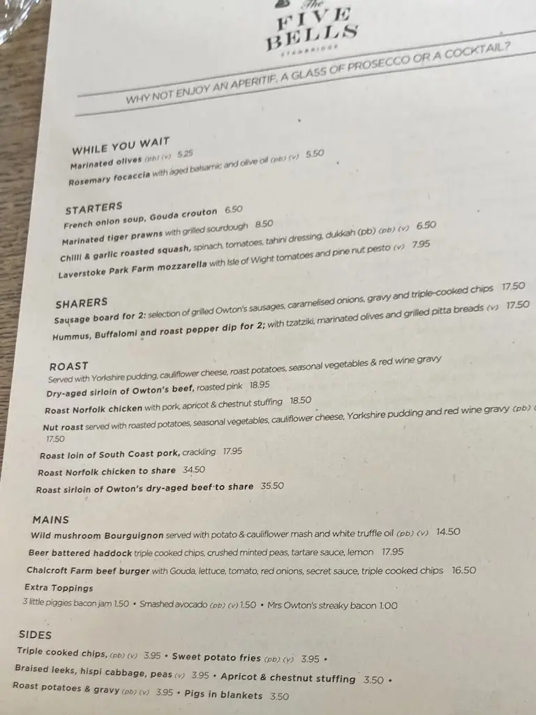 Menu_The Five Bells, Leighton Buzzard_Stanbridge_image_3