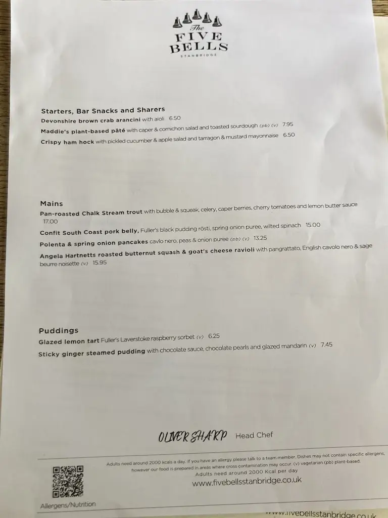 Menu_The Five Bells, Leighton Buzzard_Stanbridge_image_4