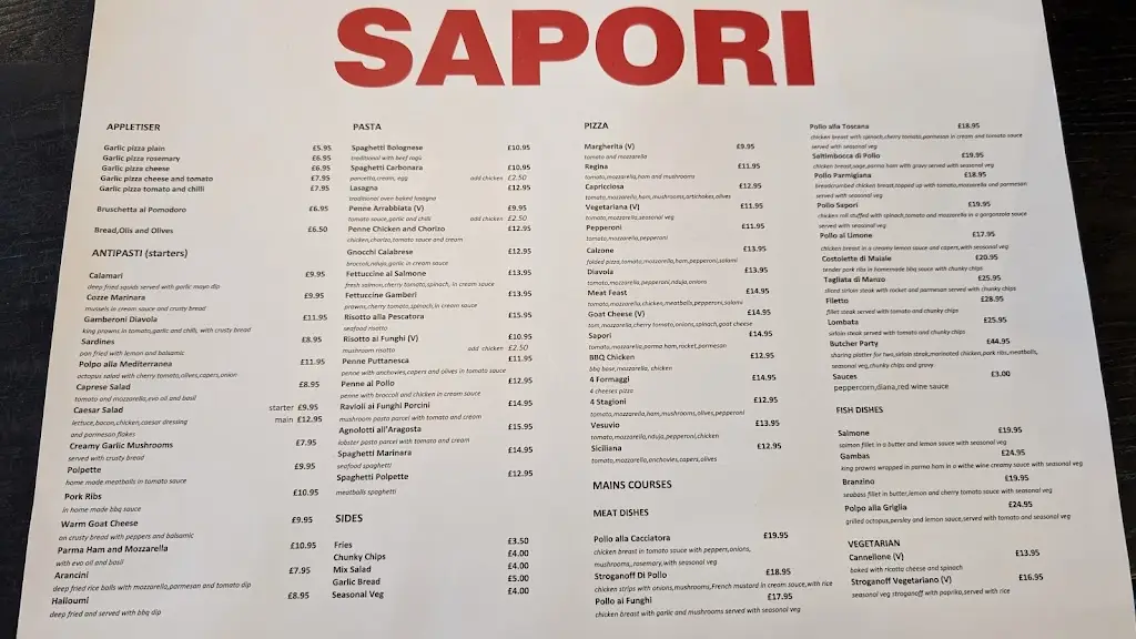 Menu_Sapori Italian Restaurant_Southport_image_1