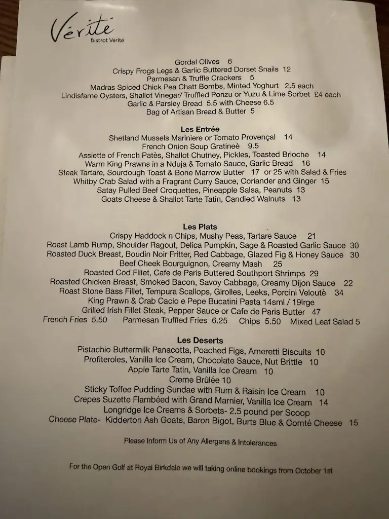 Menu_Bistrot Verite_Southport_image_1