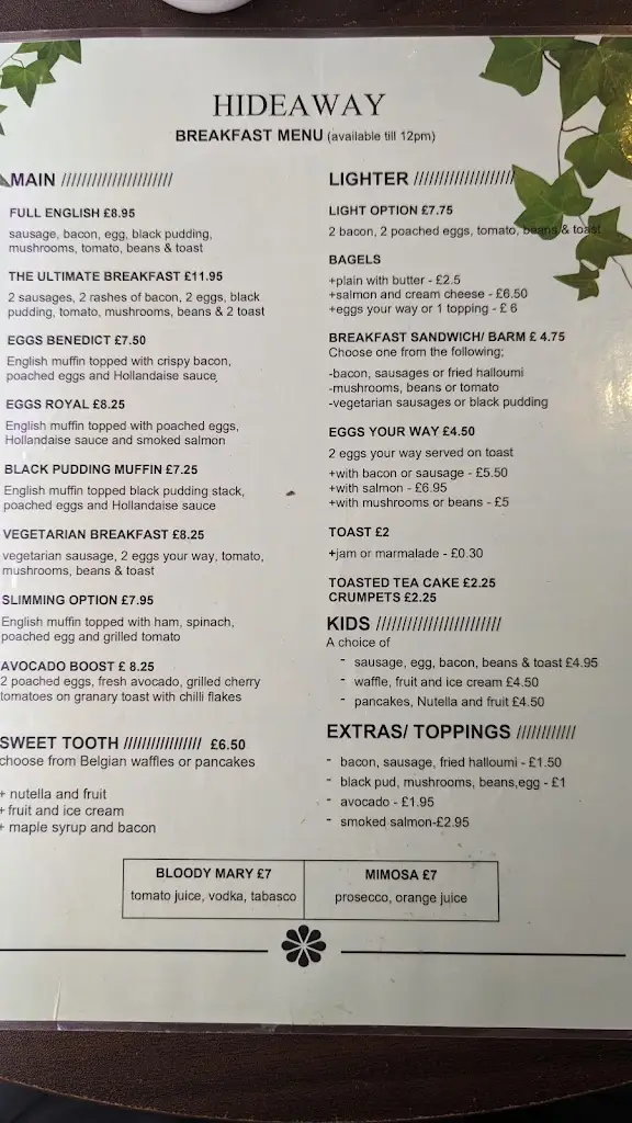 Menu_Hideaway Cafe Bistro & Bar_Southport_image_4