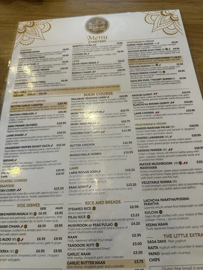Menu_Kalash Divine Indian_Southport_image_1