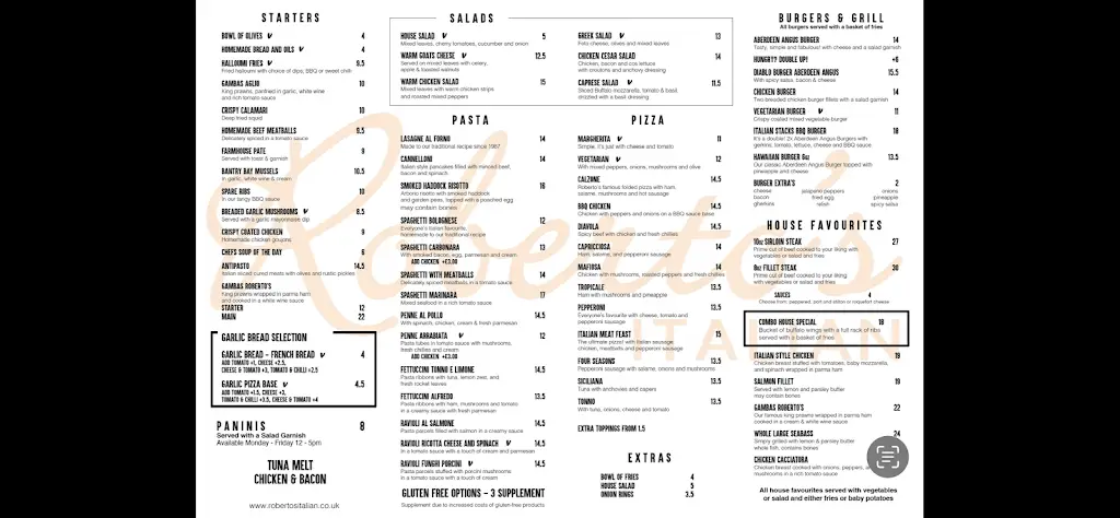 Menu_Roberto's Italian_Southport_image_1